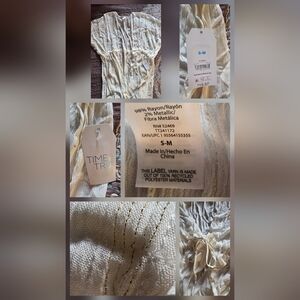 Time and Tru Cream Metallic Swim Cover Up